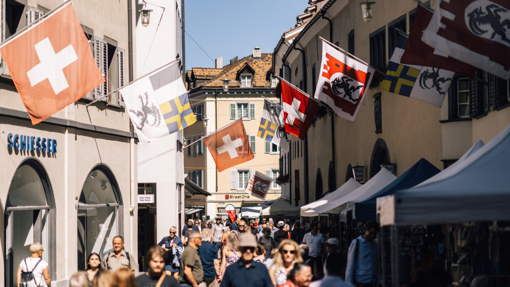 Übervolle Gassen in der Churer Altstadt